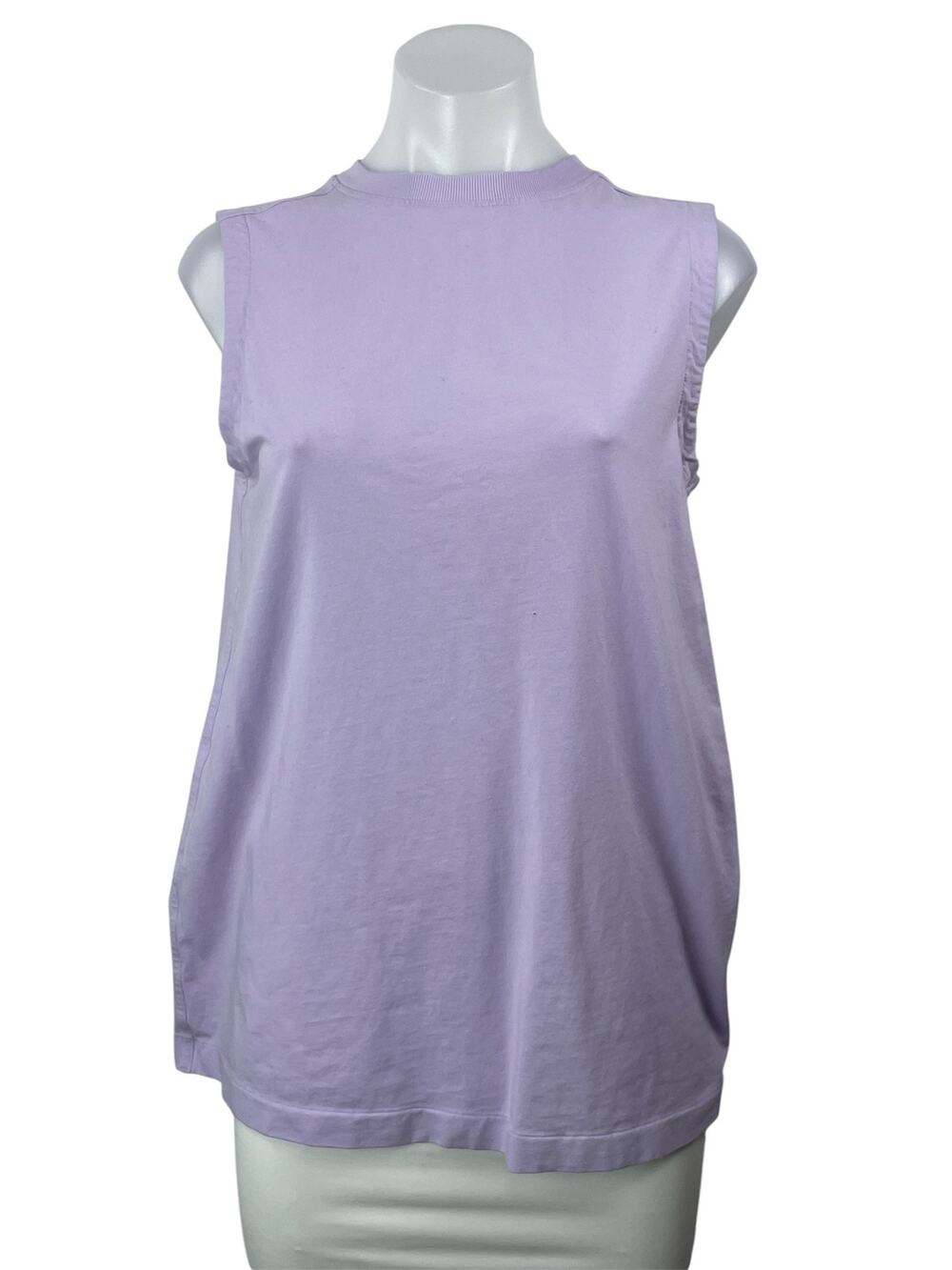 Lululemon All Yours Organic Cotton Purple Lilac Ribbed Crew Neck Tank Top Size S